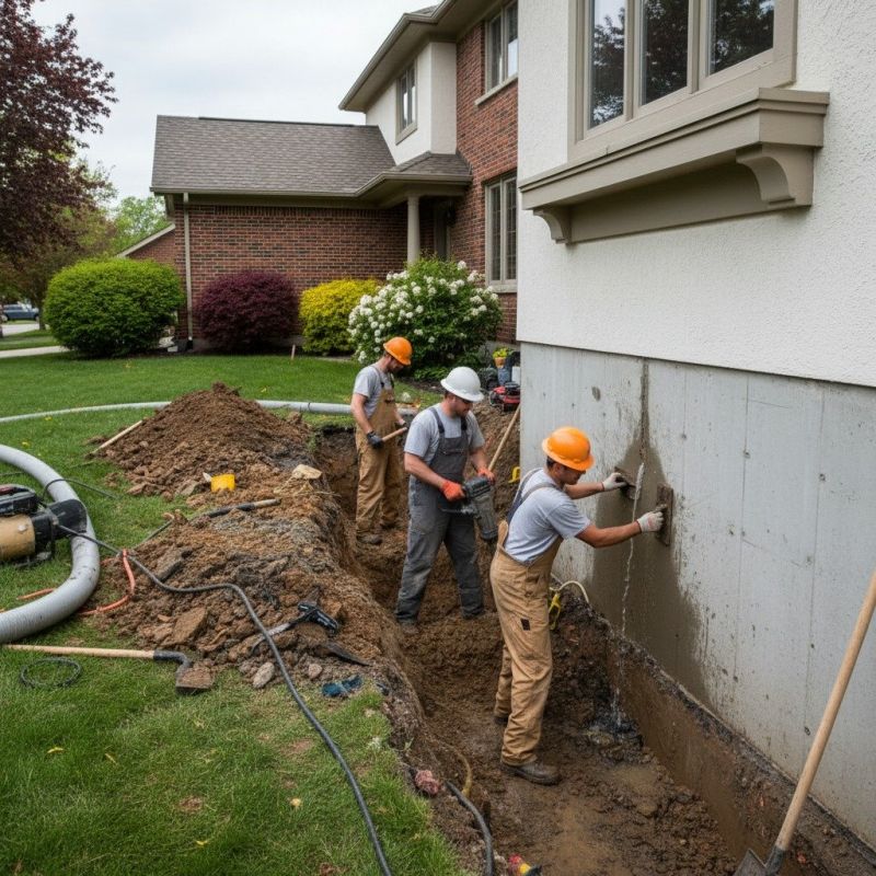 Our team working on Foundation Repair projects in Toccoa, GA