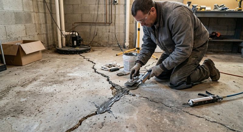 Cracked Basement Floor Repair in Toccoa, GA
